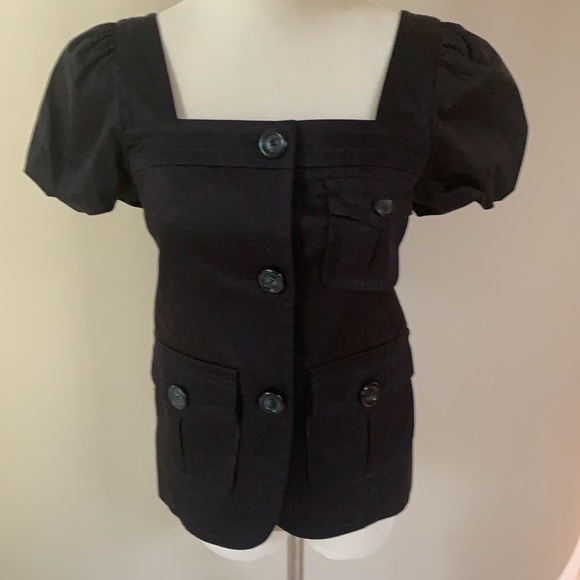 MarcJacobs Black Polished Cotton Jacket 2. NWOT - Picture 5 of 6